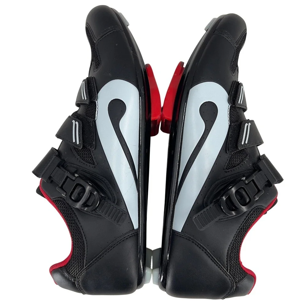 Peloton Cycling Shoes Men EU 45 US 11 Black Red Delta Cleats Ratchet PL-SH-B-45